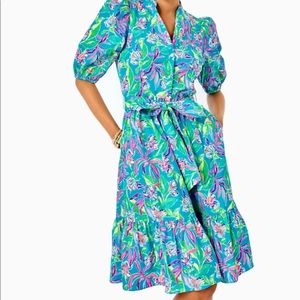 NWT Lilly Pulitzer Shona stretch shirt dress